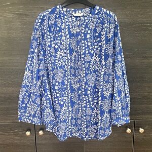 H&M Plus Blue & White Cotton Floral